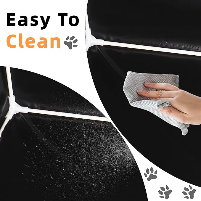 Dog Pee Pad Holder with High Walls 35"x29"x17.3" No-Splash Indoor Dog Potty Box with 6 Clamps, Foldable Potty Training Toilet for Large Small Medium Dogs Puppy Potty (Black)