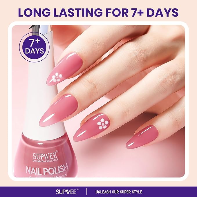 Sheer Nude Quick Dry Nail Polish, 16ml Air Fast Dry Regular Nail Polish Lacquer High Glossy Fall Finger Nail Manicure DIY Nail Art Salon Gift for Women Girl