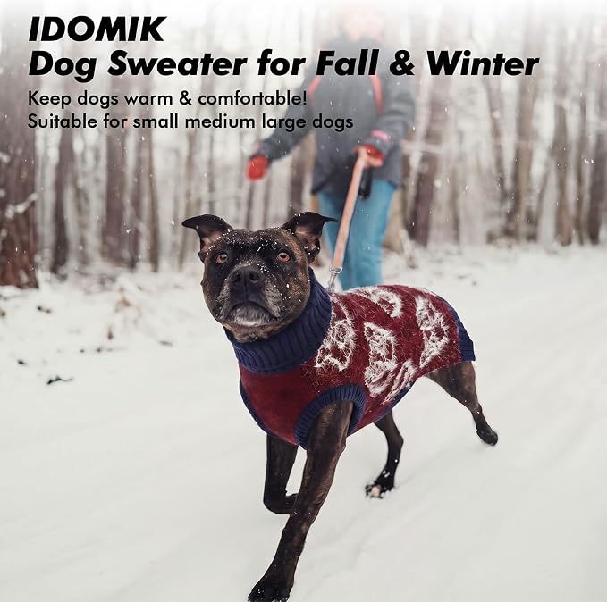 IDOMIK Dog Knitted Sweater for Puppies Cats, Soft Stretchy Dog Sweater,XS | Sleeveless Pet Pullover with Leash Hole, Cozy Knitwear with Foldable Turtleneck, Warm Winter Dog Clothes for Small Pets