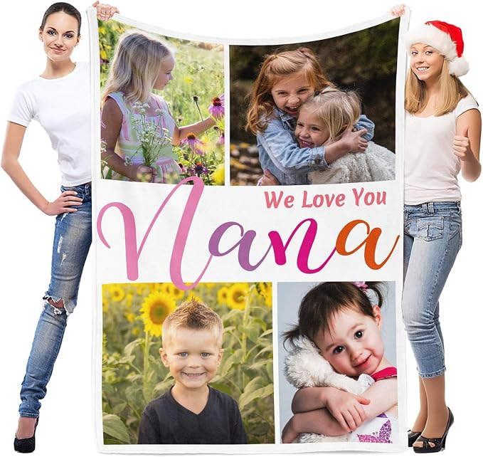 inkArts Custom Blanket with Photo, Personalized Blanket, Customized Photo Blankets, Customizable Picture Blankets, Personalized Photo Gifts for Kid Baby Girl Boy Pet