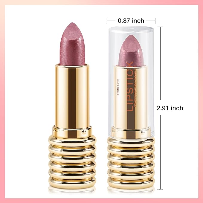 Boobeen Glitter Lipstick for Women Metallic Lip Stick Sparkling Shine Lip Makeup, Bold Smooth Lip Color High Pigment Long Lasting, Creamy Lipstick Full Coverage
