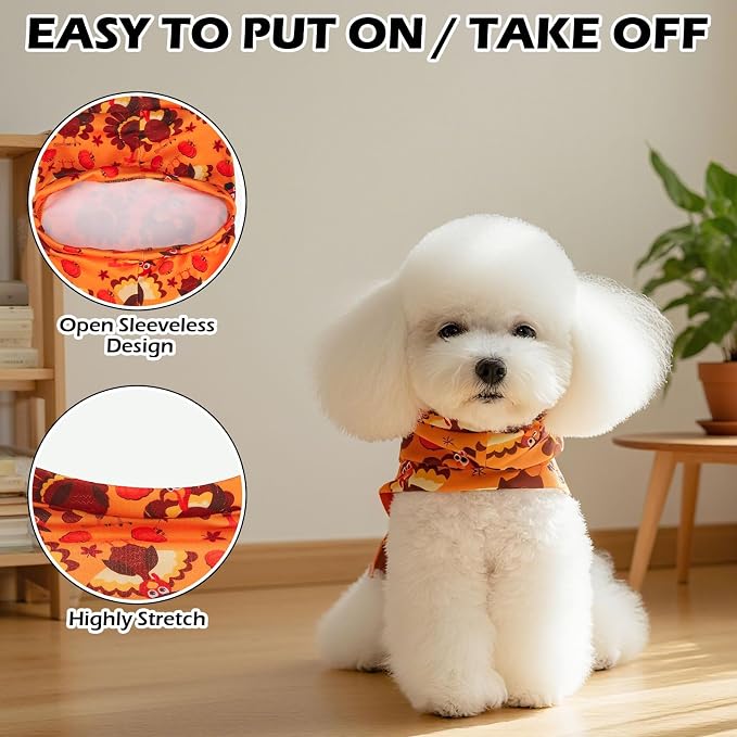Thanksgiving Cat Sweater Warm Fleece Pet Clothes for Cats Only | Soft Cat Vest Puppy Hoodie Coat, Fall Cold Winter Sweatshirt Pullover Clothing also for Small Dogs, Turkey L