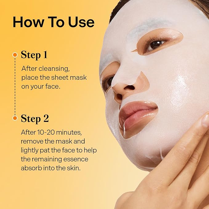 Torriden CELLMAZING Vita C Facial Mask (10 Sheets) | Radiance & Glow Boosting Korean Sheet Mask | Improving Overall Skin Tone | 5D Vitamin C + Niacinamide | Korean Face Mask