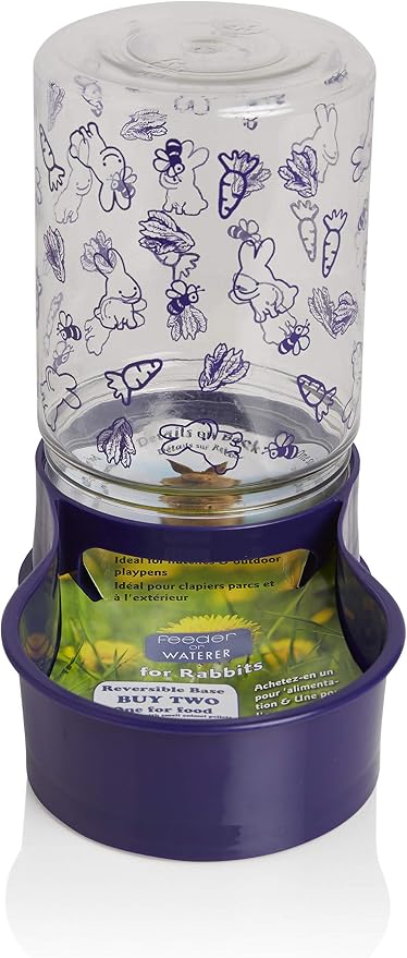 Lixit Reversible Waterer/Feeder for Rabbits and Other Small Animals. (Pack of 1),Purple