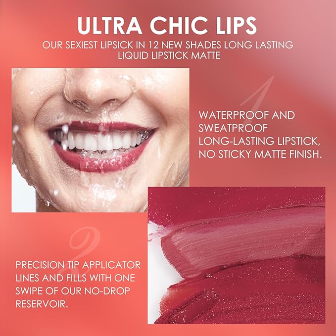LANGMANNI 4pcs Matte Lipstick with Lipliners Durable Makeup Set,Long-Lasting Non-Stick Cup Not Fade Waterproof Pigmented Velvet Lipgloss Kit Beauty Cosmetics Makeup Gift for Girls(#2+4+6+8)