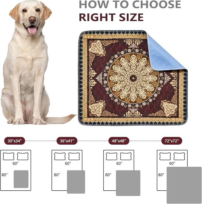 Washable Pee Pads, Super Absorbent Puppy Pads, 2 Pack 48"x48" | Reusable Dog Training Pads, Leakproof With Waterproof Non-Slip Backing For Crates, Floors, Indoor Potty & Furniture