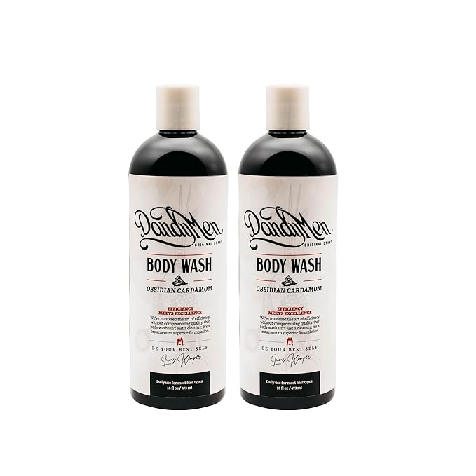 DandyMen Hydrating Bodywash for Men – 16oz (2-pack, Obsidian Cardamom)