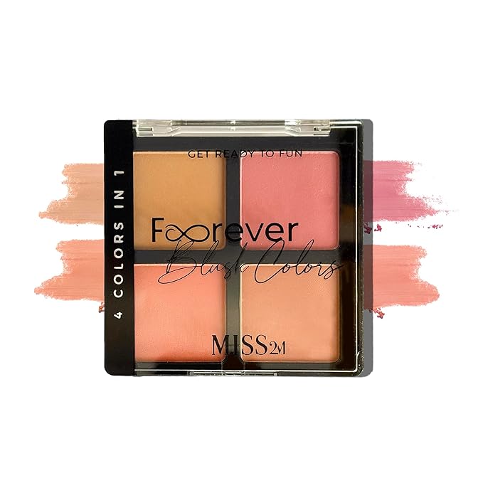 Forever 24-Hour Waterproof Blush Palette with Matte Long-Lasting Powder Blush Formula, 0.63 Oz