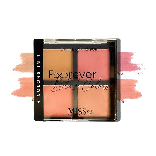 Forever 24-Hour Waterproof Blush Palette with Matte Long-Lasting Powder Blush Formula, 0.63 Oz