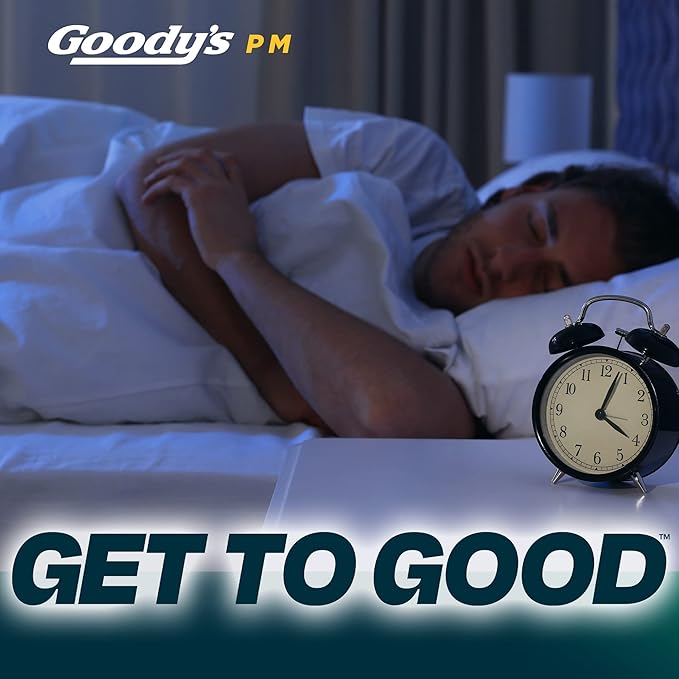 Goody's Nighttime Powder, Pain Reliever & Sleep Aid with Acetaminophen & Diphenhydramine Citrate, Caffeine Free, 6 Count, Pack of 12