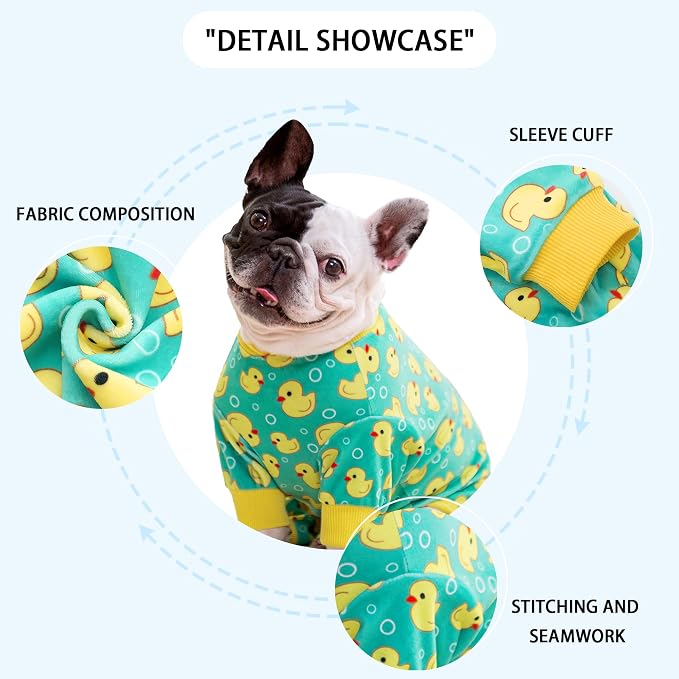 Dog Pajamas Onesie: Comfortable Four-Legged Apparel for Small, Medium, & Large Dogs, Polyester Material for Comfort, Wrinkle Resistance, Moisture Wicking, and Stretchiness Yellow Duck 3XL