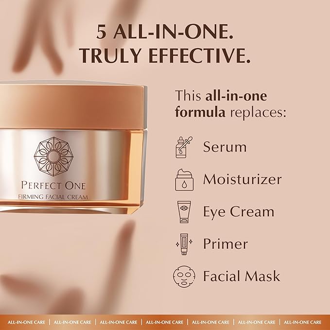 PERFECT ONE Japanese Skincare Trio: Niacinamide, Collagen & Hyaluronic Acid Set - Firming Facial Cream, Firming Body Cream & Bubble Cream Wash for Hydration and Nourishment