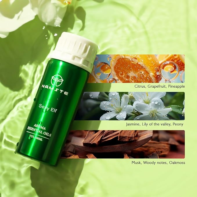 Diffuser Essential Oil 100ml, Sexy Elf Tropical Fruit & Jasmine Oil Blend | Fruity Aroma Long-Lasting Woody Musk Scent for Bedroom & Living Spaces & Home