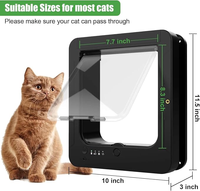 2 Way Locking Pet Door - Durable & Easy Install Silent Flap for Wall or Wooden Door Ideal for Cats and Small Dogs