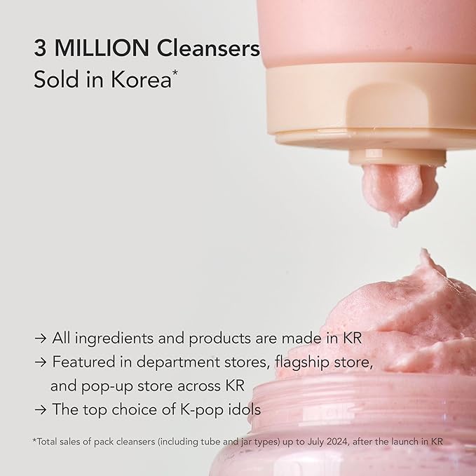 Whipped Korean Skincare Face Wash, Hydrating Vegan Facial Cleanser for Dry Skin with Niacinamide, Hyaluronic Acid, Ceramide, Strawberry & Vanilla, Cleanser for Sensitive Skin