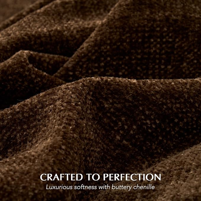 Chenille Knit Throw Blanket for Couch, 50"x60", Dark Brown | Cozy Plush Fuzzy Knittd Throw with Tassels, Lightweight, Decorative, Farmhouse Decor, Ideal for Bed Sofa Gift, All Seasons