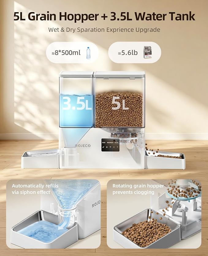 Automatic Cat Feeder with Camera,2-in-1 Smart Feeder,8.5L/36Cups | 1080P HD Camera/Night Vision/2.4G,5G WiFi APP/Timed Feeding/8.5L Large Capacity/304 SS Bowl/Detachable Clean/for Dogs & Cats
