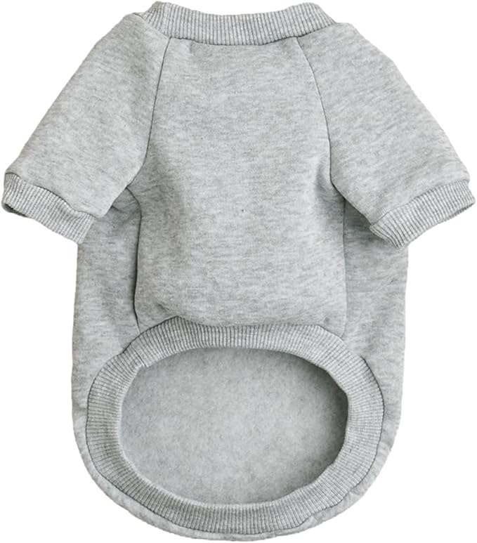 Soft Puppy Sweater for Small Dogs Winter Knit Pullover, Grey XS | Elastic Cuffs Pet Clothes, Holiday Party Matching, Fall Winter Daily Outfit, Soft Breathable Machine Washable Sweatshirt