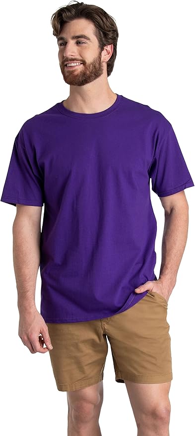 Fruit of the Loom Men's Eversoft Cotton Odor Control & Breathable Moisture Wicking T-Shirts