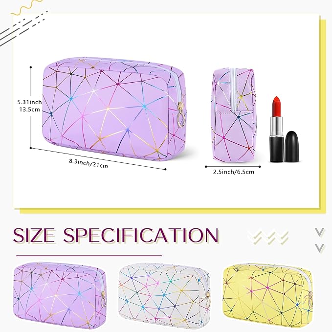Likesing Period Bag for Tampon, Leather Sanitary Napkin Storage Bag for Girls Womens, Portable Sanitary Napkin Period Pad Pouch for Purse, Small Make Up Bags(Colorful Purple)