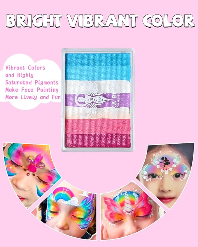 Anka Bella Professional Water Activated Rainbow Cake Face Paint（Star Ocean）50gm,Hypoallergenic, Non-Toxic,Face Body Painting Makeup