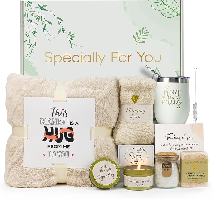 Sympathy Gift Baskets for Loss of Loved One, Bereavement Care Package for Women, Condolence Gift for Mom, Dad, Husband – Grief Support, Miscarriage Gifts for Mother, Sorry for Your Loss