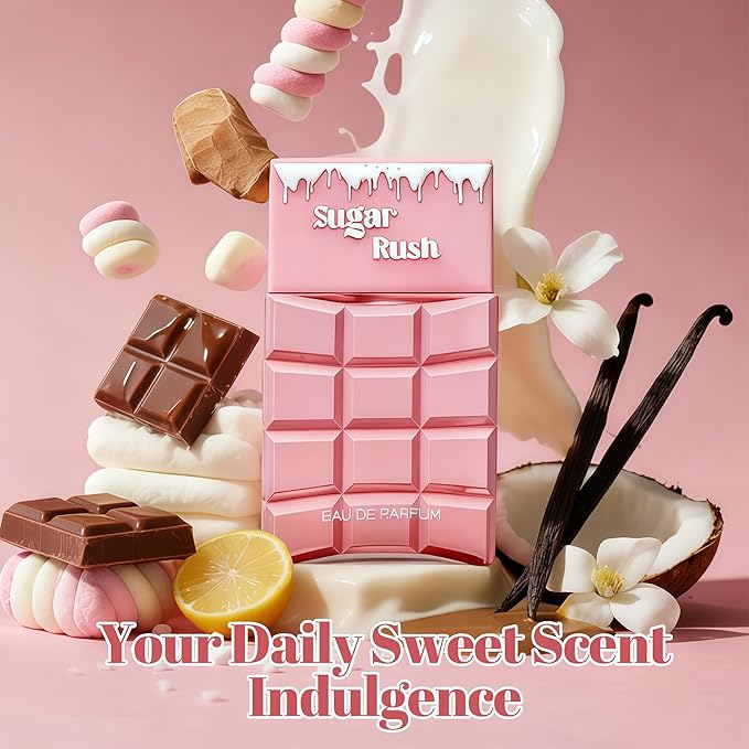 A CENTER Sugar Rush Candied Perfume for Women Long Lasting Fragrance Eau de Parfum Floral & Sweet Women's Perfume Daily Used 3.4 Fluid Ounce
