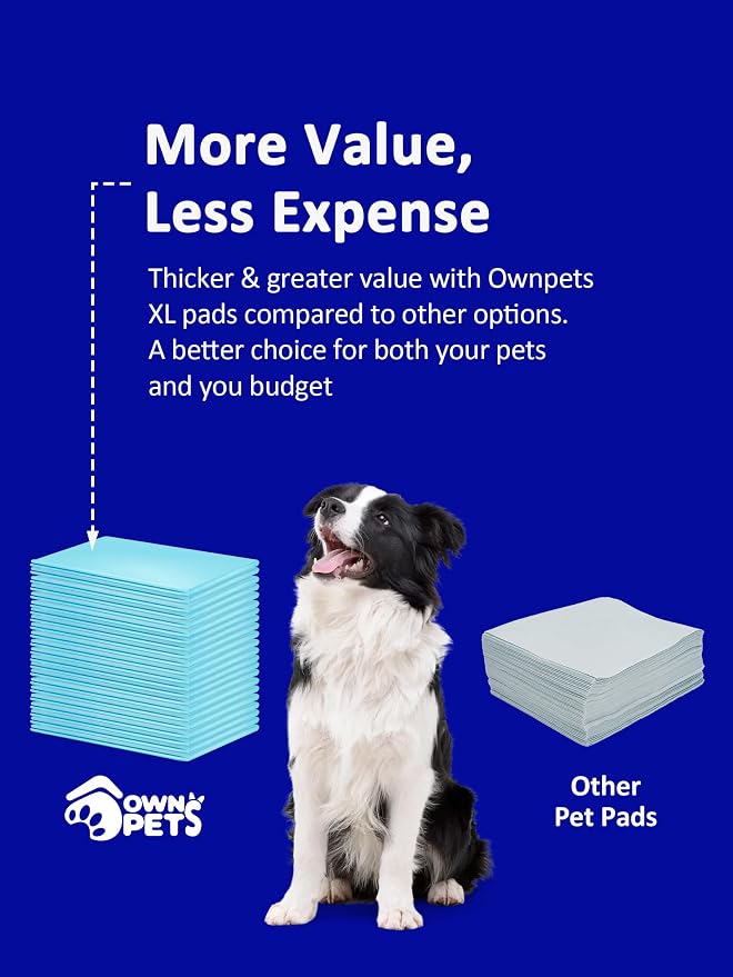 Ownpets XL Dog Training Pads 35x32, 6-Layer Leak-Proof Pee Pads, 20 Count | Absorbent 6 Layer, Quick-Dry Surface Locks Moisture & Odors, Non-Slip Backing, Ideal for Puppies, Seniors & Large Breeds