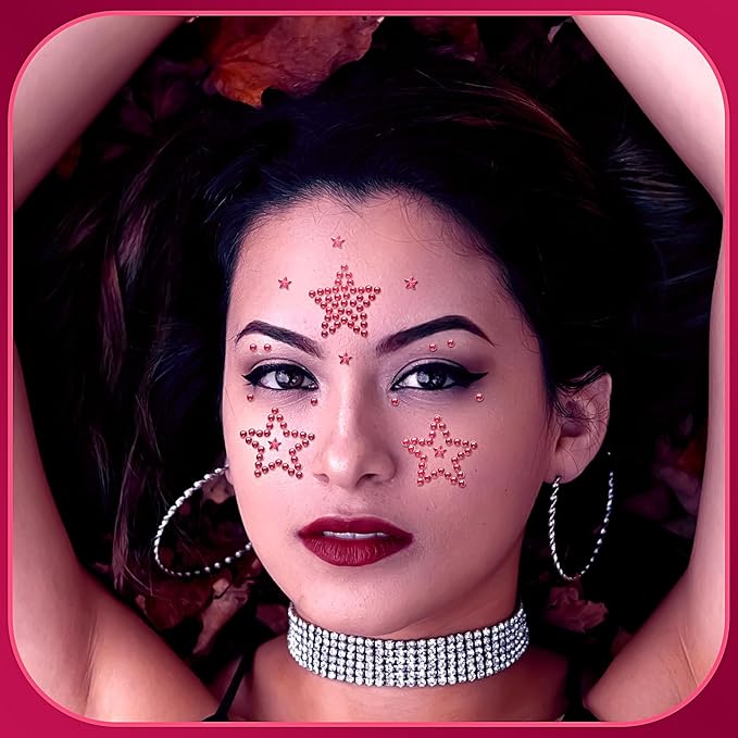 3Sheets Star Gem Stickers Jewels for Crafts, Face Makeup - Self Adhesive Rhinestone Jewel Stickers, Stick on Gems Rhinestones for Crafts, Craft Supplies for Kids (13.Light Pink Star)