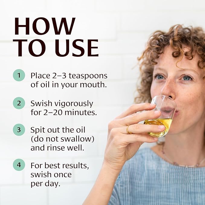 Banyan Botanicals Mint Daily Swish – Organic Ayurvedic Pulling Oil with Coconut Oil – Mouthwash for Fresh Breath and Sparkling Oral Health* – 8 oz – Non GMO Sustainably Sourced Vegan