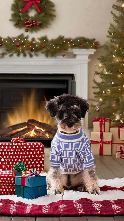 Dog Sweater for Small Dogs, Designer Dog Clothes, Luxury Furdi, Soft Knit | Designer dog clothes for small dogs with soft knit comfort, luxury styling and easy pullover fit for Yorkies in cold weather.