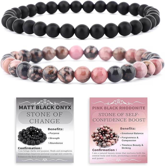 NCB 2.3-Piece 4mm Natural Crystal Gemstone Stretch Bracelets – Handmade Reiki Energy Healing Jewelry for Meditation,Yoga, Unisex