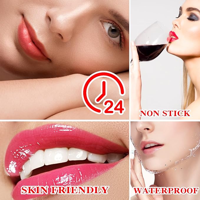 4 Pcs Color Changing Change Lipstick,Magic Lipstick Jelly Lip Balm,Moisturizer Tinted Lip Tint Stain Long Lasting Waterproof Temperature Color Change Lip Gloss