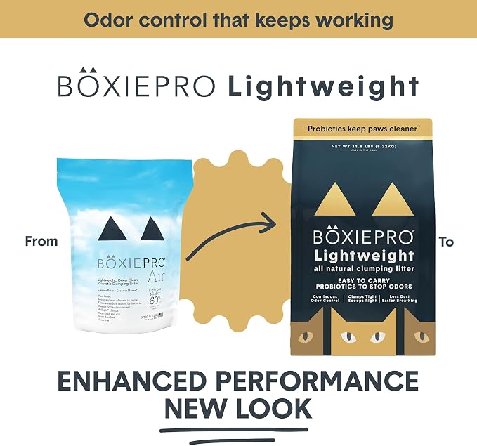 Boxie Probiotic Natural Lightweight Cat Litter 40+ Day Odor Control 11.5 lb