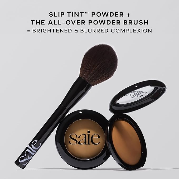 Saie Slip Tint Baked Setting Powder - Translucent Powder for Face Makeup with a Natural-Radiant Finish - Blurs, Brightens & Smooths Complexion - Translucent 5 - Deep to Rich (0.24 oz)