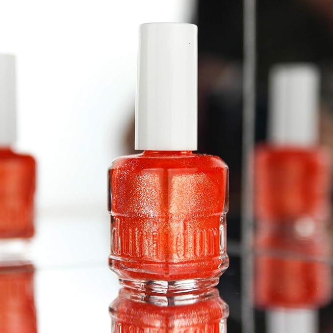duri Nail Polish, 757 Fire, Sparkly Firecracker Glitter Metallic Shimmer Orange, Fast Drying, Lasting, Semi-Sheer Coverage, 0.45 Fl Oz