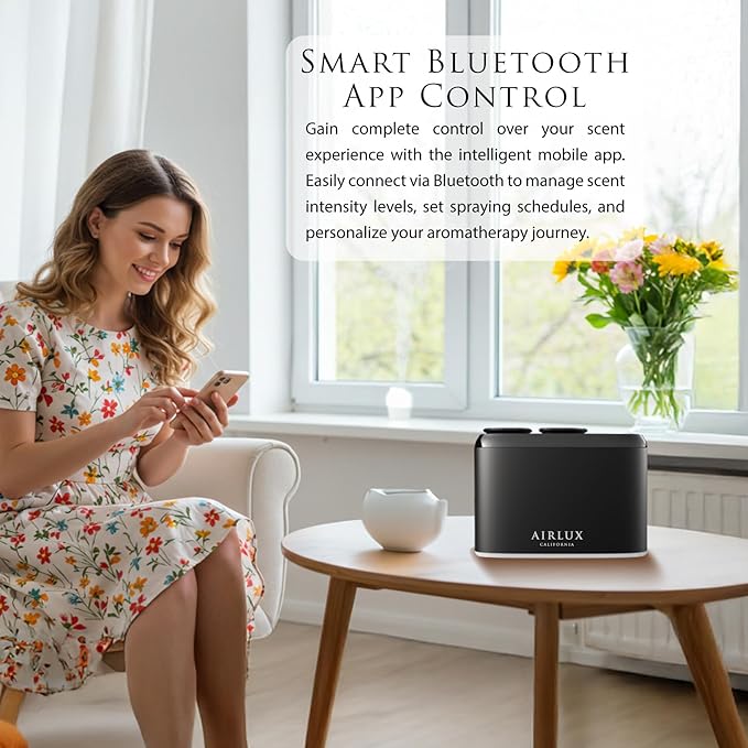 Mars 100 Smart Scent Diffuser, Elixair 3X Cold Air Essential Oil Diffuser up to 800 sq ft Coverage Home, Office, Bathroom, Living Room Decor, Dual 50ml Tanks, Battery Powered (Silver)