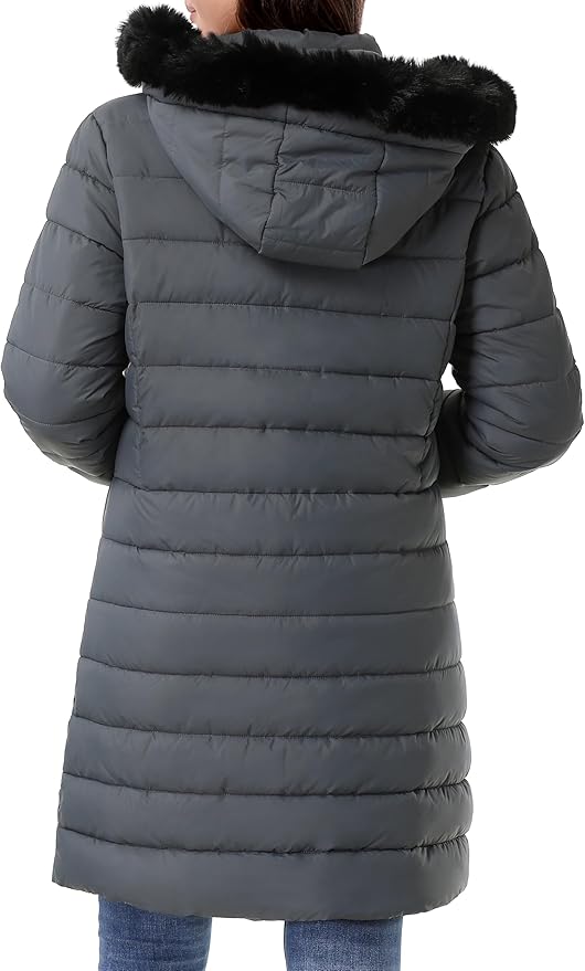 GOLDLADIES Women's Waterproof Long Down Jacket,Warm Winter Hooded Puffer Coat Thickened for Hiking Outdoor