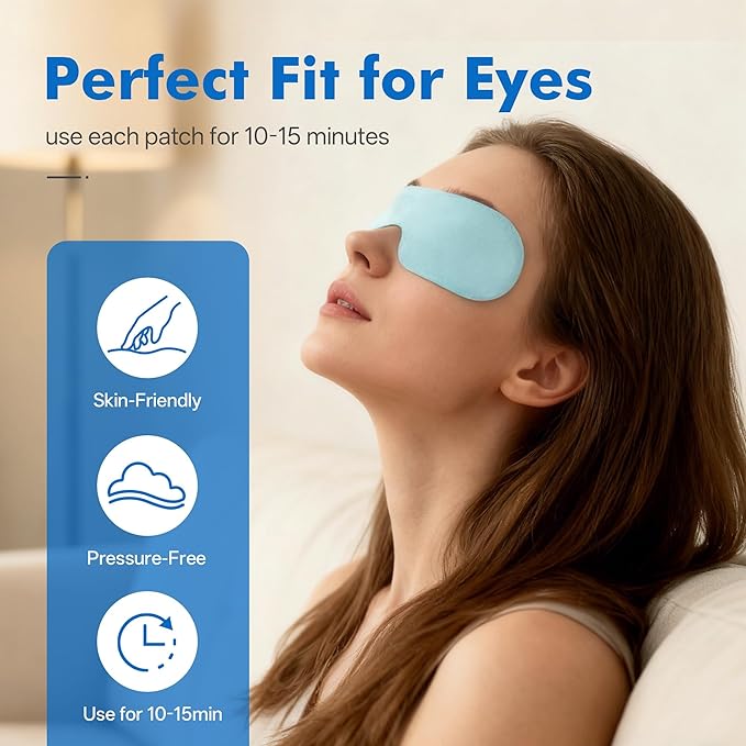Disposable Cooling Eye Mask for Puffy Eyes, Cold Eye Mask for Eyes Tension Stress Relief, Eye Ice Pack for Cold Compress, 10 Packs