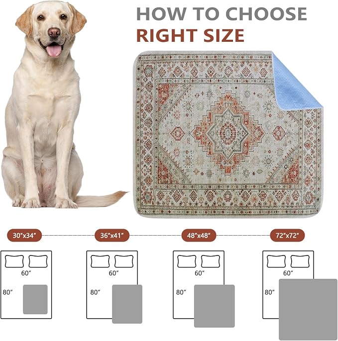 Washable Pee Pads, Super Absorbent Puppy Pads, 2 Pack 36"x41" | Reusable Dog Training Pads, Leakproof With Waterproof Non-Slip Backing For Crates, Floors, Indoor Potty & Furniture