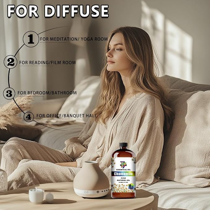 Chamomile Essential Oil,for Aroma,Diffuser,DIY-8 fl oz (240 ml) | Chamomile oil for relaxation, bath, yoga, candles, soap, humidifier, home, gift