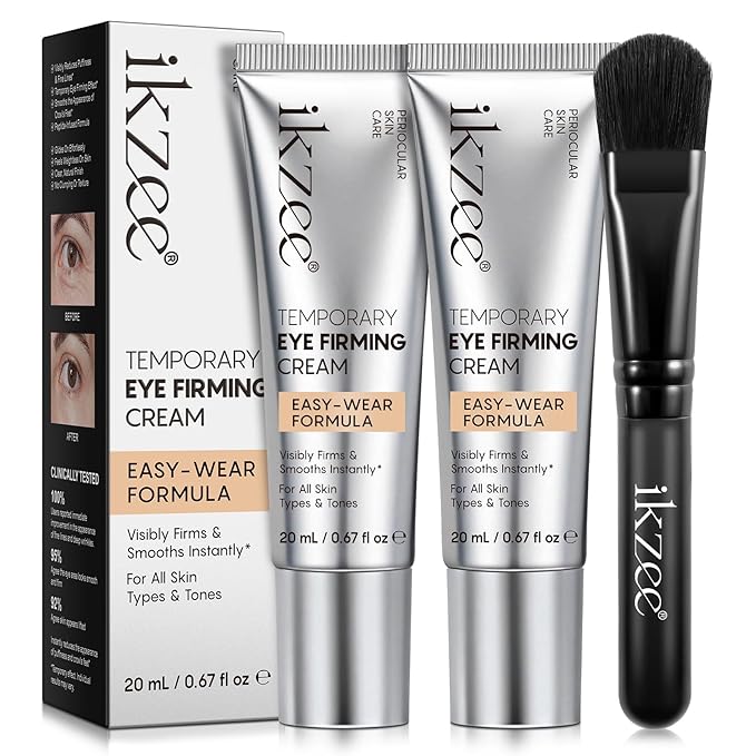 2PCS Temporary Eye Firming Cream with Brush, Instant Tightening & Visibly Reduces Puffiness, Fine Lines