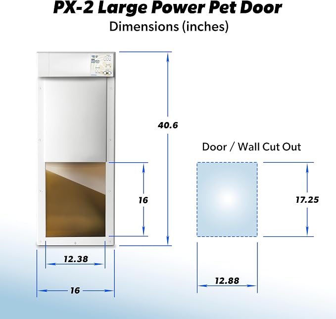 Power Pet Smart Automatic Electronic Pet Door by High Tech Pet (Door Mount, Large, WiFi Enabled - App Control)