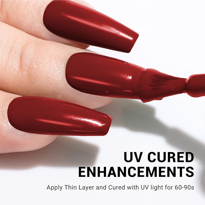 MelodySusie Thick Wine Red Gel Nail Polish,0.5fl oz Nails Soak Off UV LED Dark Red Gel Polish Gift for Women Nail Art Manicure Salon DIY Nail Design Decoration at Home-A1805
