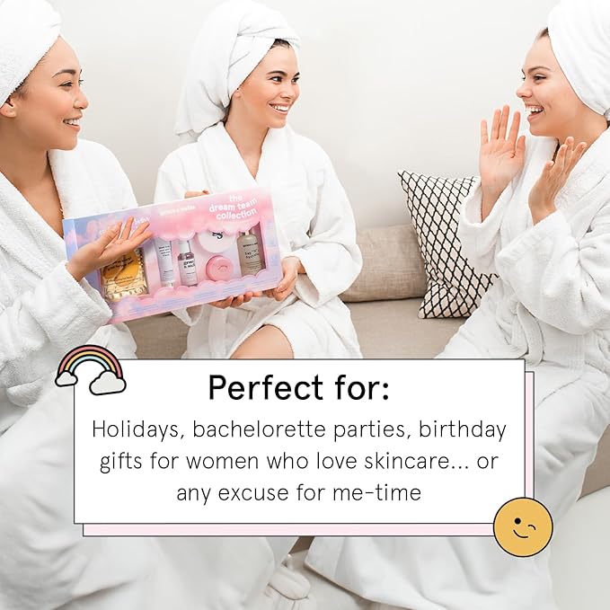 grace & stella Award Winning Skin Care Set - Birthday Gifts for Her, Travel Size Toiletries with Eye Masks, Hyaluronic Acid Serum, Lip Balm & More, Gift Baskets for Women, Vegan Cruelty-Free Self Care