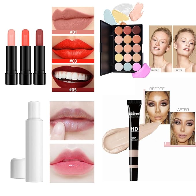 All-in-One Makeup Gift Set Travel Makeup Kit Complete Starter Makeup Bundle Lipgloss Lipstick Concealer Blushes Powder Eyeshadow Palette Cosmetic Palette for Teen Girls & Adults #14