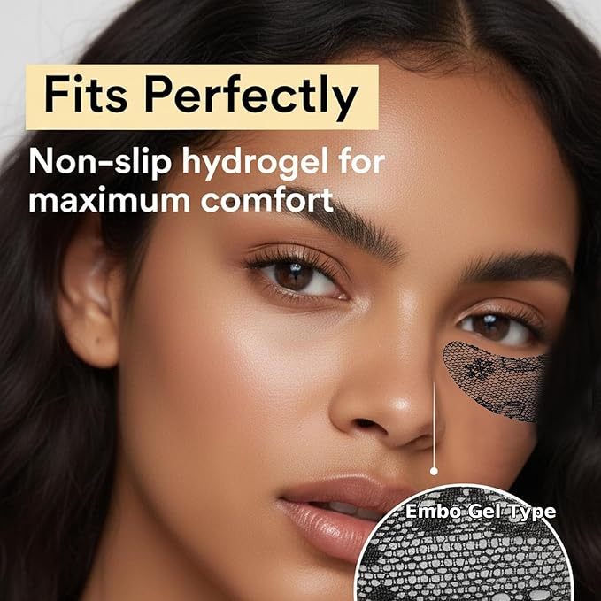 Under Eye Patches（24 Pairs），Lace Eye Mask for Puffy Eyes and Dark Circles，Collagen Skin Care Products，Hydrating, Smoothing, Brightening，Anti-Aging Eye Patch for Under Eye Bags