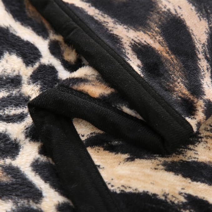 PU MEI Fuzzy Flannel Fleece Throw Blanket for Sofa, Couch, Bed, Leopard Print Blanket Animal - Lightweight Double Sided Cozy Super Soft Cheetah Blankets, 80" x 90" inches