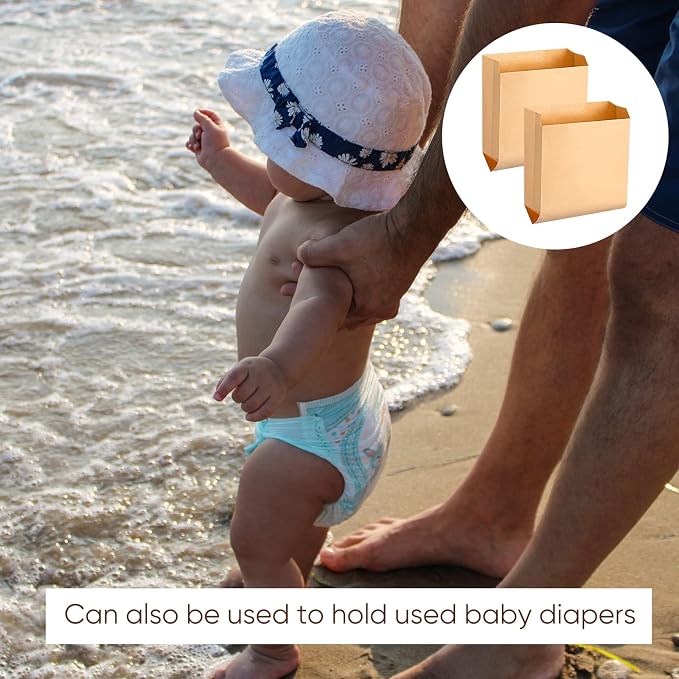 Thenshop 200 Pcs Waxed Kraft Feminine Hygiene Liner Bag, Business Restroom Bathroom Personal Dispensers 7.5 x 10" Waste Receptacle Paper Liners, Sanitary Napkin Disposal Bags, Kraft Bag