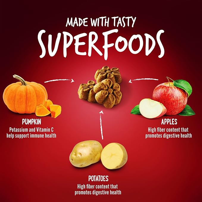 Fruitables Baked Dog Treats, Healthy Pumpkin Treat for Dogs, Low Calorie & Delicious, Free of Wheat, Corn and Soy, Made in the USA, Apple and Crispy Bacon Flavor, 12oz (Pack of 2)